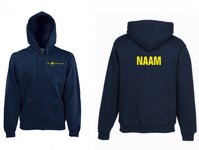 Hooded vest (evt met naam) - Navy blauw