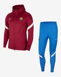 nike FC barcelona strike hooded trainingspak - blue/burgundy